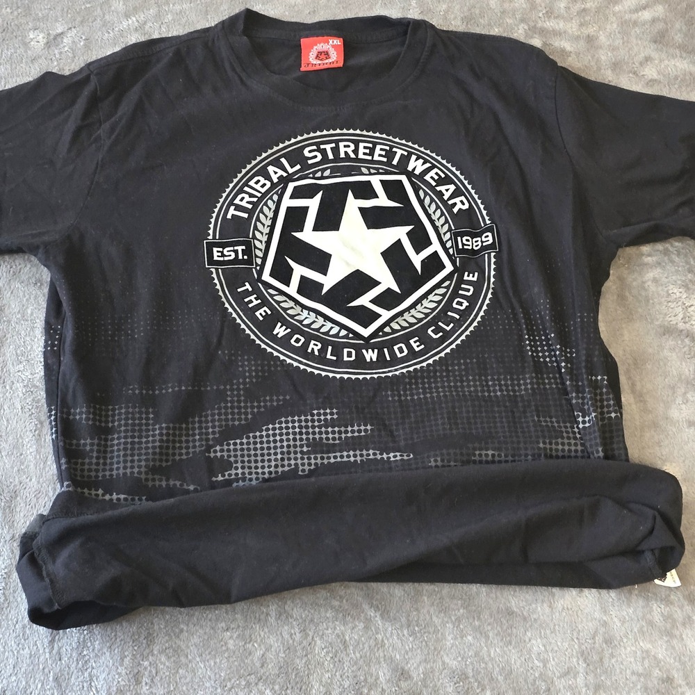 Tribal‎ Streetwear XXL T-Shirt Black Camo Worldwide Clique Graphic Skater Tee - Picture 6 of 15